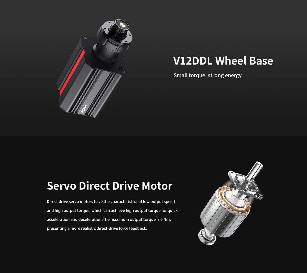 PXN V12 Lite 6 N·m Torque Direct Drive Servo Base