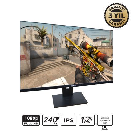 Spardox Gaming SG-27240RP 27" 1ms GTG 240Hz IPS Full HD 2x DP Pivot Gaming Monitor