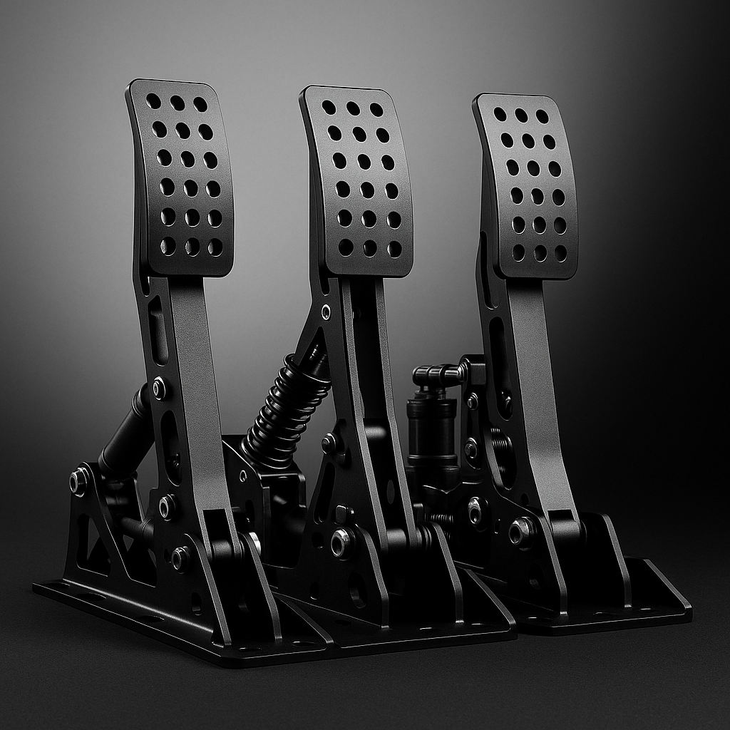 Simagic P1000 Crimson Edition Hydraulic Triple Pedal Set, Load Cell