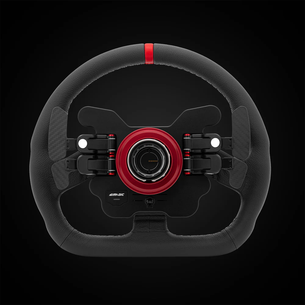 Simagic GT1 D-Shaped Leather Steering Wheel (GT1-SD) – Leather Steering Wheel