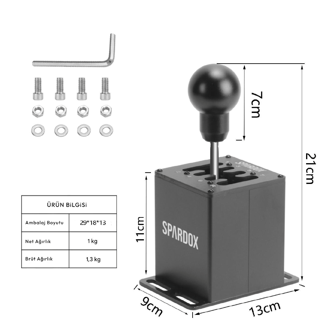 Spardox SR-BG1 7+1 USB H-Shifter & Sequential Gearbox for Sim Racing (PC)