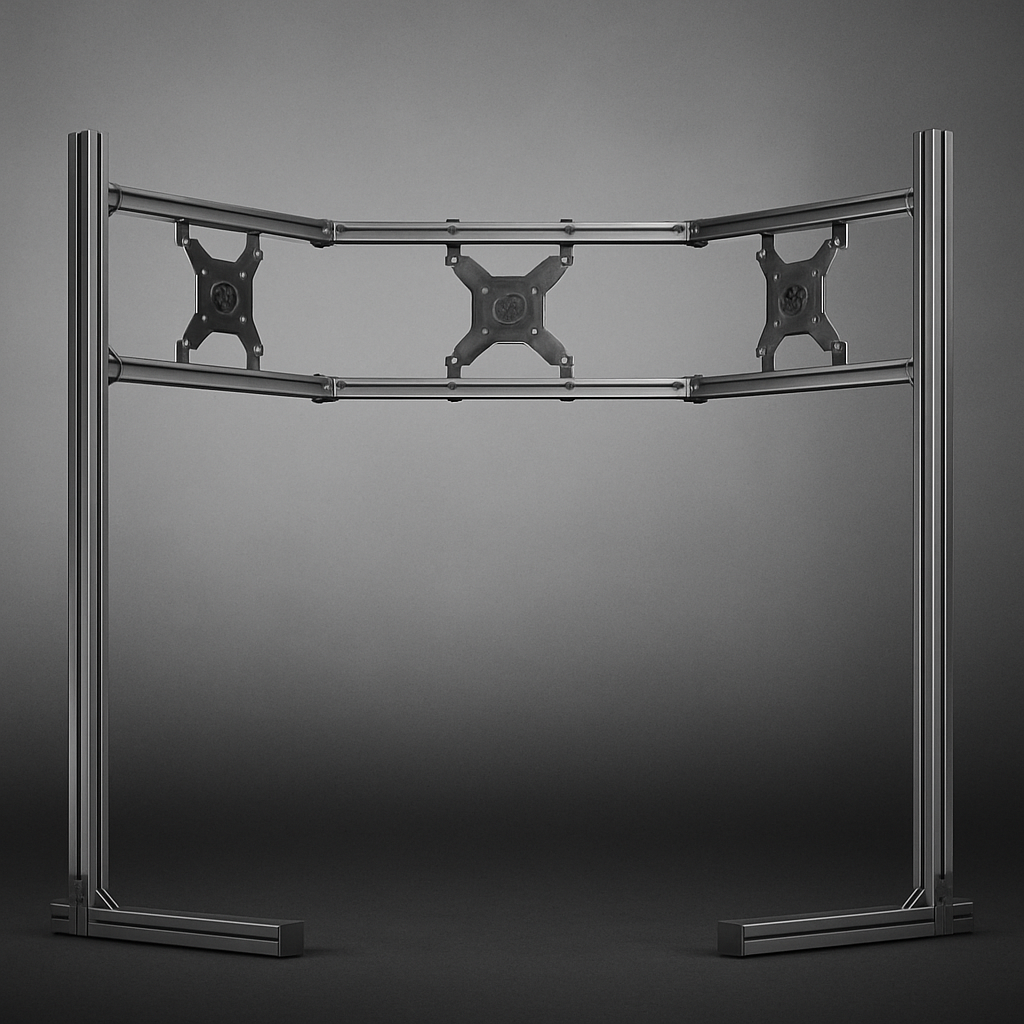 ELITE FREESTANDING TRIPLE MONITOR STAND ADD ON CARBON GREY