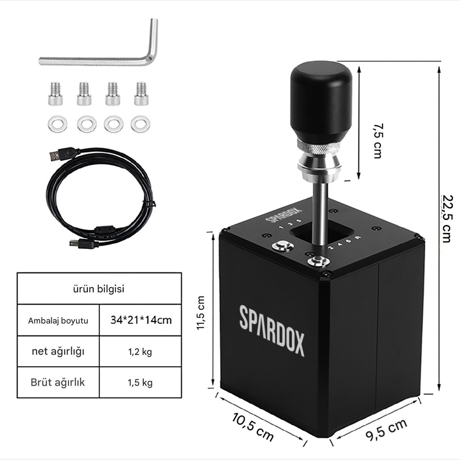 Spardox SR-BG2 H-Shifter – 6+1 Gear Shift with Extra Buttons (PC)