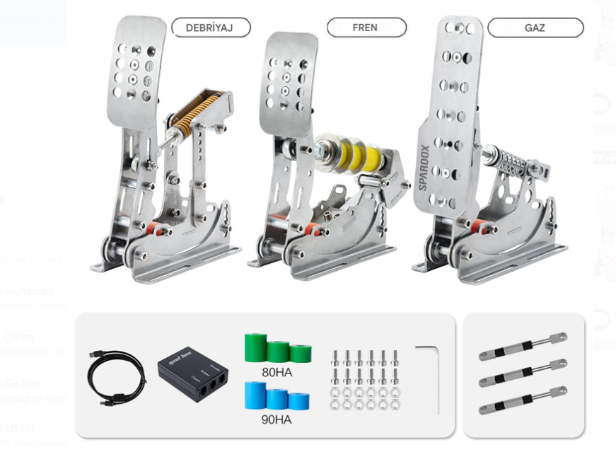 Spardox SR-GTPH 200kg Load Cell Triple Pedal Set with Hydraulic Rods (PC)