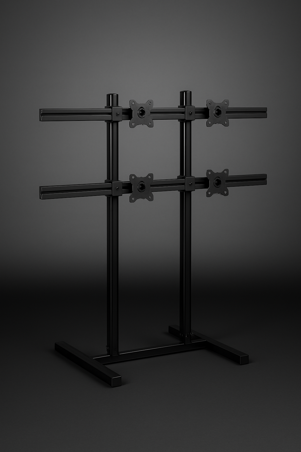 ELITE FREE STANDING TRIPLE MONITOR STAND BLACK EDITION