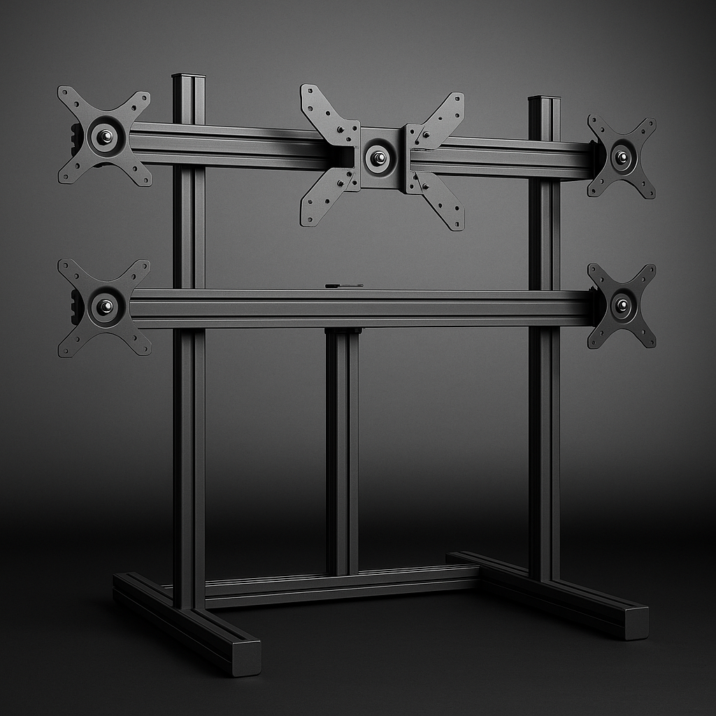 ELITE QUAD MONITOR STAND CARBON GREY