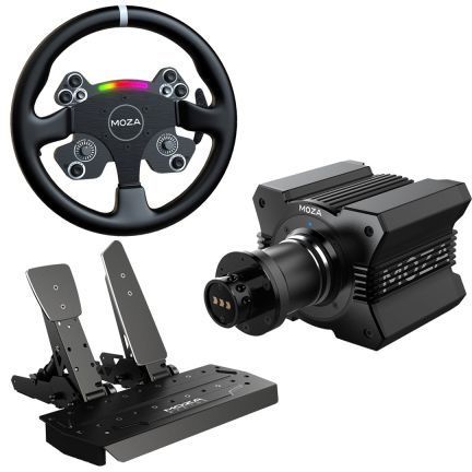 MOZA Racing R9 GT Racing Steering Wheel Set (R9 V2 Base + CS Wheel + SRP Two Pedals) – PC Compatible