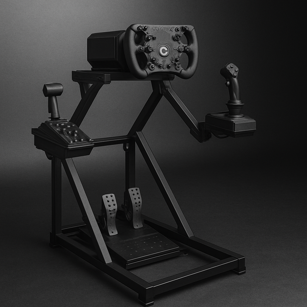 Orthombo DD1 Flight Pack – Steering Wheel Stand and Flight Simulator / Sim Racing Cockpit Wheel Stand