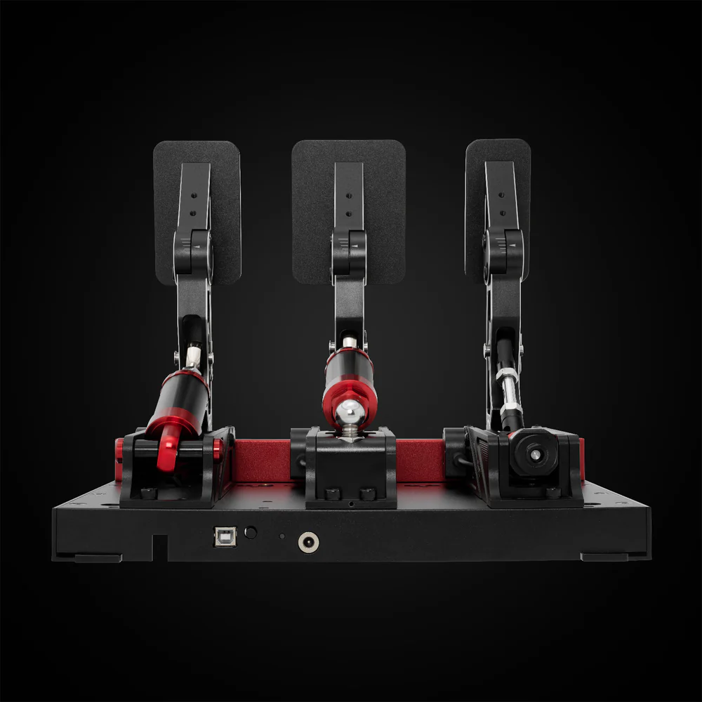 Simagic P1000 Crimson Edition Hydraulic Triple Pedal Set, Load Cell